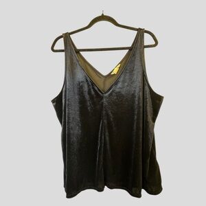 H&M Women’s Black Velvet Tank Top Size XL